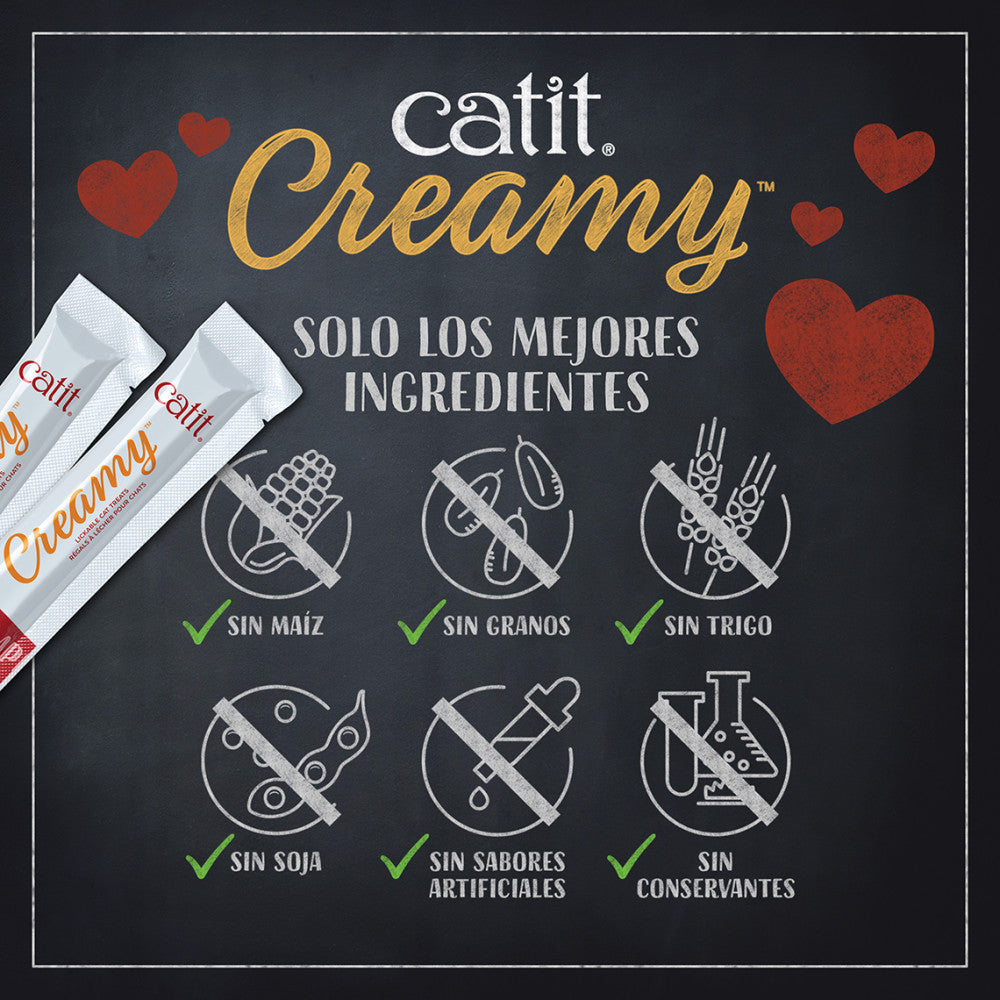 Snacks para gatos Catit Creamy – Bote de 80 Tubos