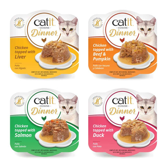 Tarrina de pollo de doble capa para gatos Catit Cuisine Dinner