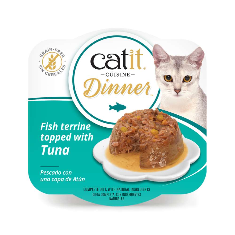 Tarrina de pescado de doble capa para gatos Catit Cuisine Dinner