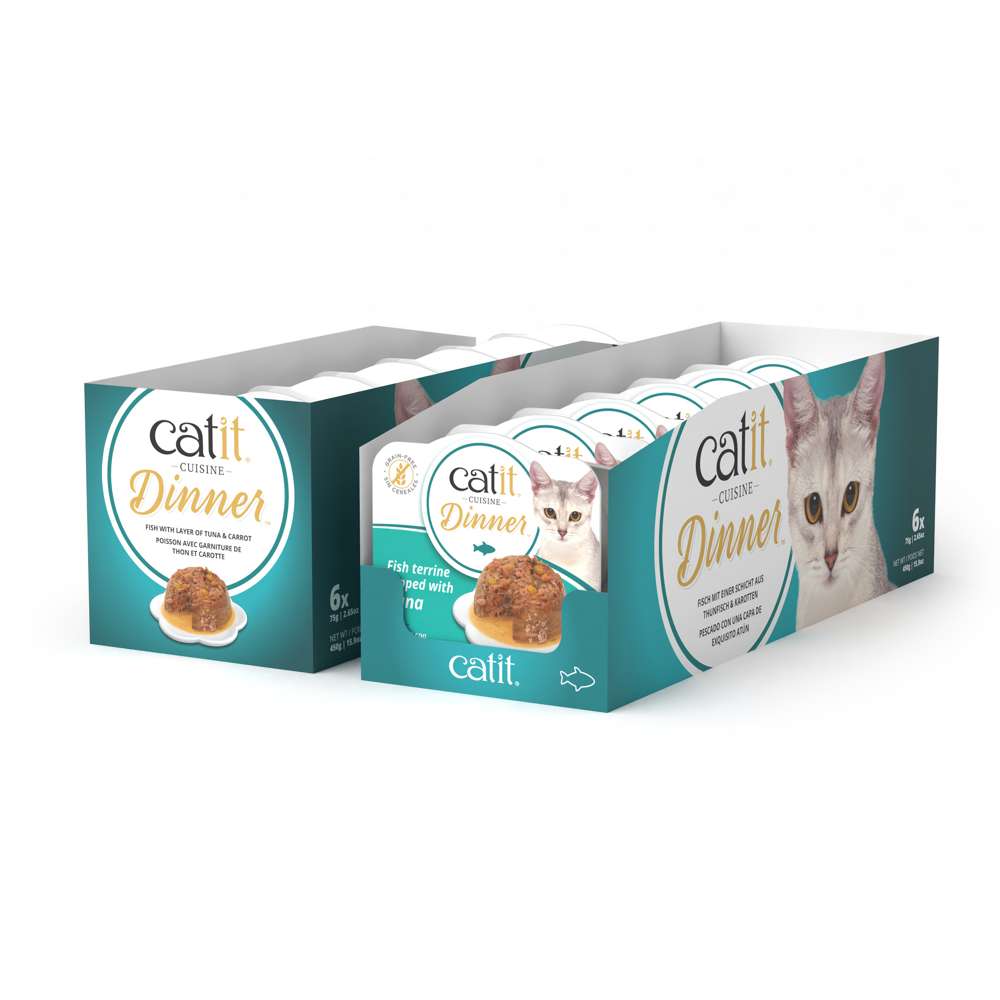 Tarrina de pescado de doble capa para gatos Catit Cuisine Dinner