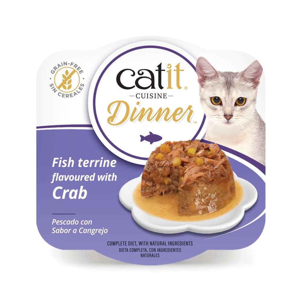 Tarrina de pescado de doble capa para gatos Catit Cuisine Dinner