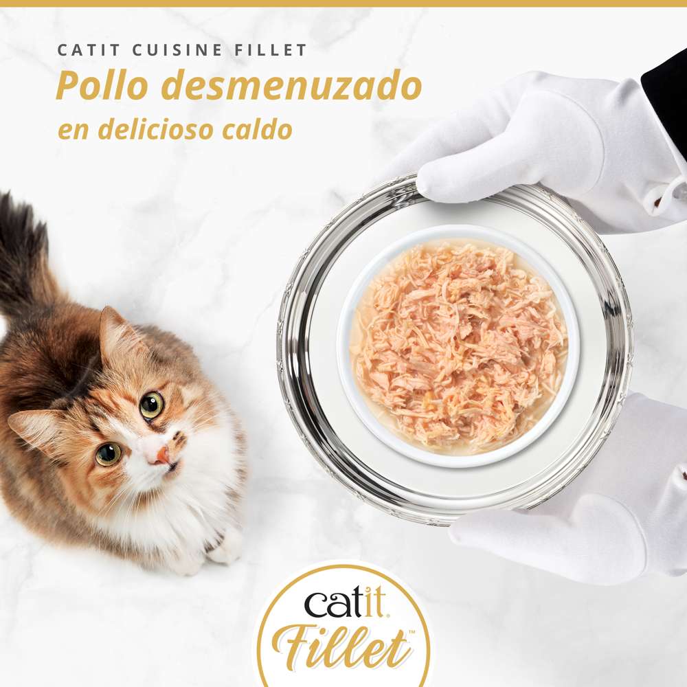 Pollo desmenuzado para gatos Catit Cuisine Fillet