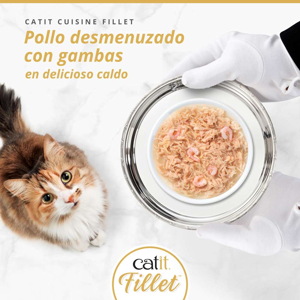 Pollo desmenuzado para gatos Catit Cuisine Fillet