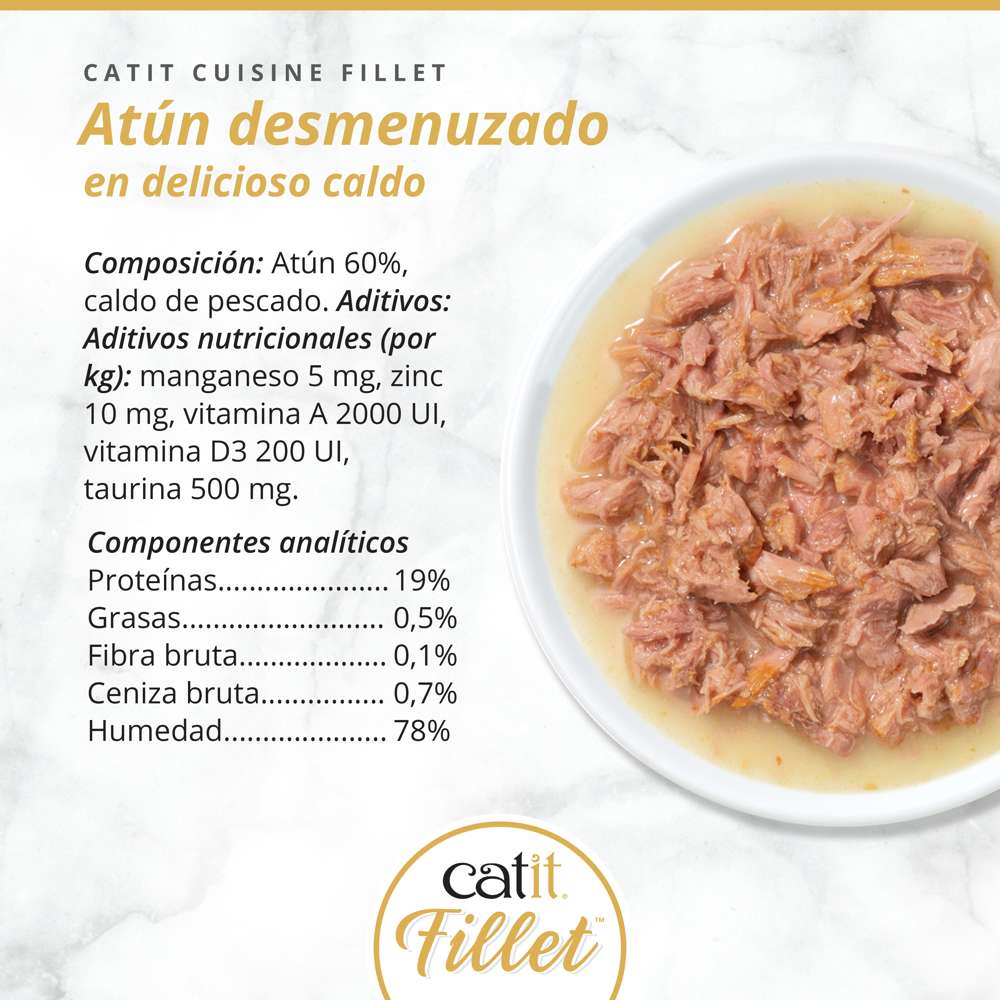 Atún desmenuzado para gatos Catit Cuisine Fillet