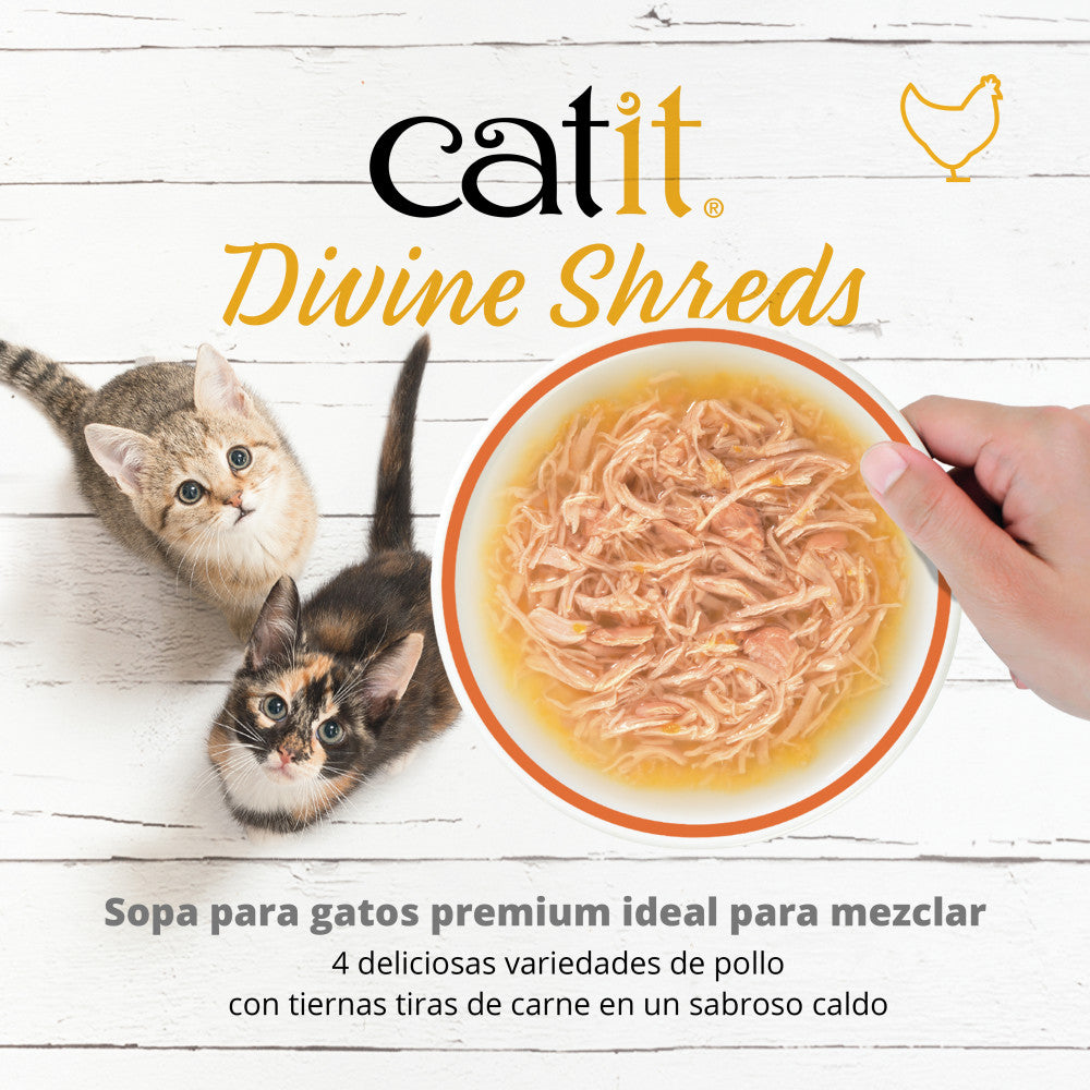 Sopa para Gatos de Pollo Catit Divine Shreds