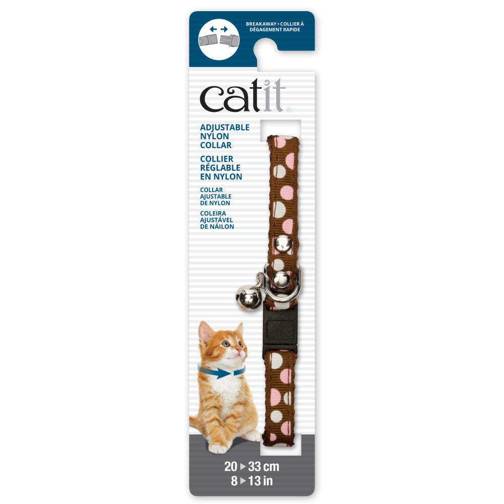 Collar para gatos con remaches plata y hebilla breakaway
