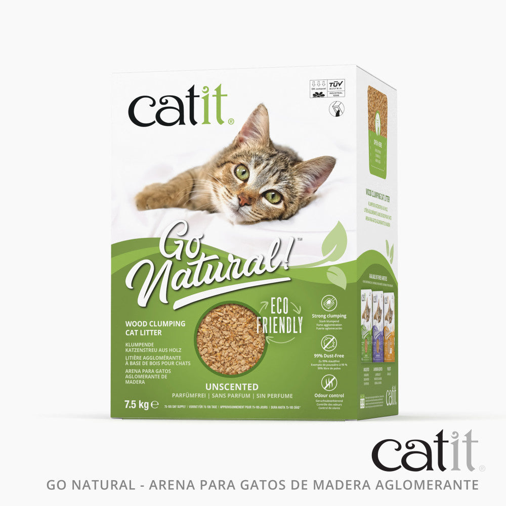 Arena para Gatos Aglomerante de Madera Go Natural