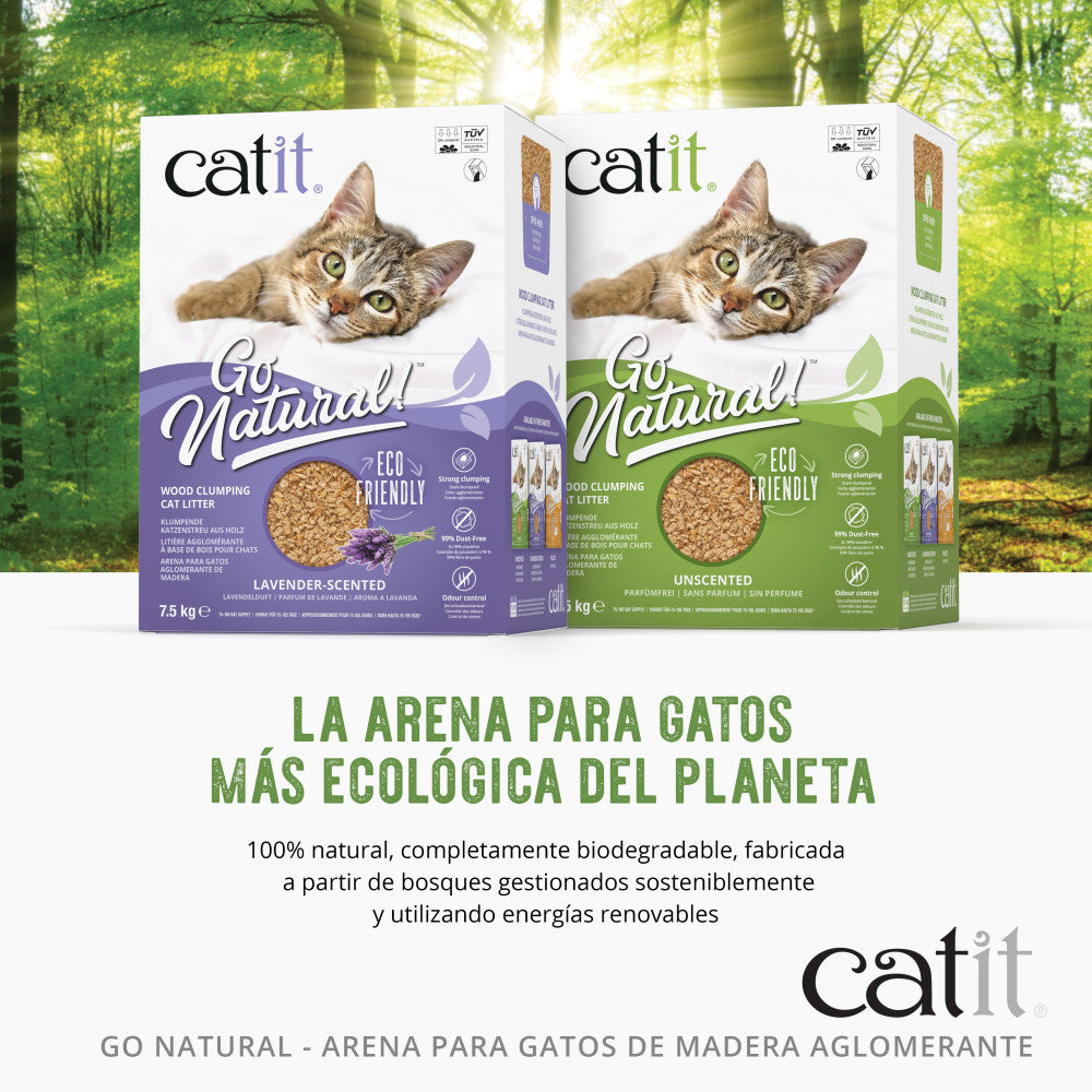 Arena para Gatos Aglomerante de Madera Go Natural