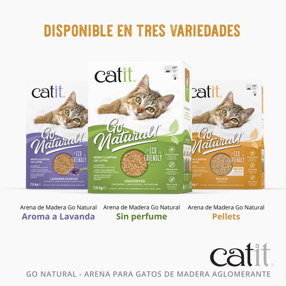 Arena para Gatos Aglomerante de Madera Go Natural en Pellets
