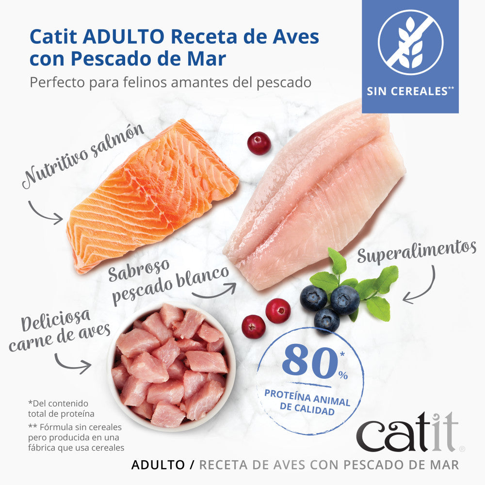 Pienso para Gatos Catit Recipes -Receta de Aves con Pescado de Mar para ADULTO