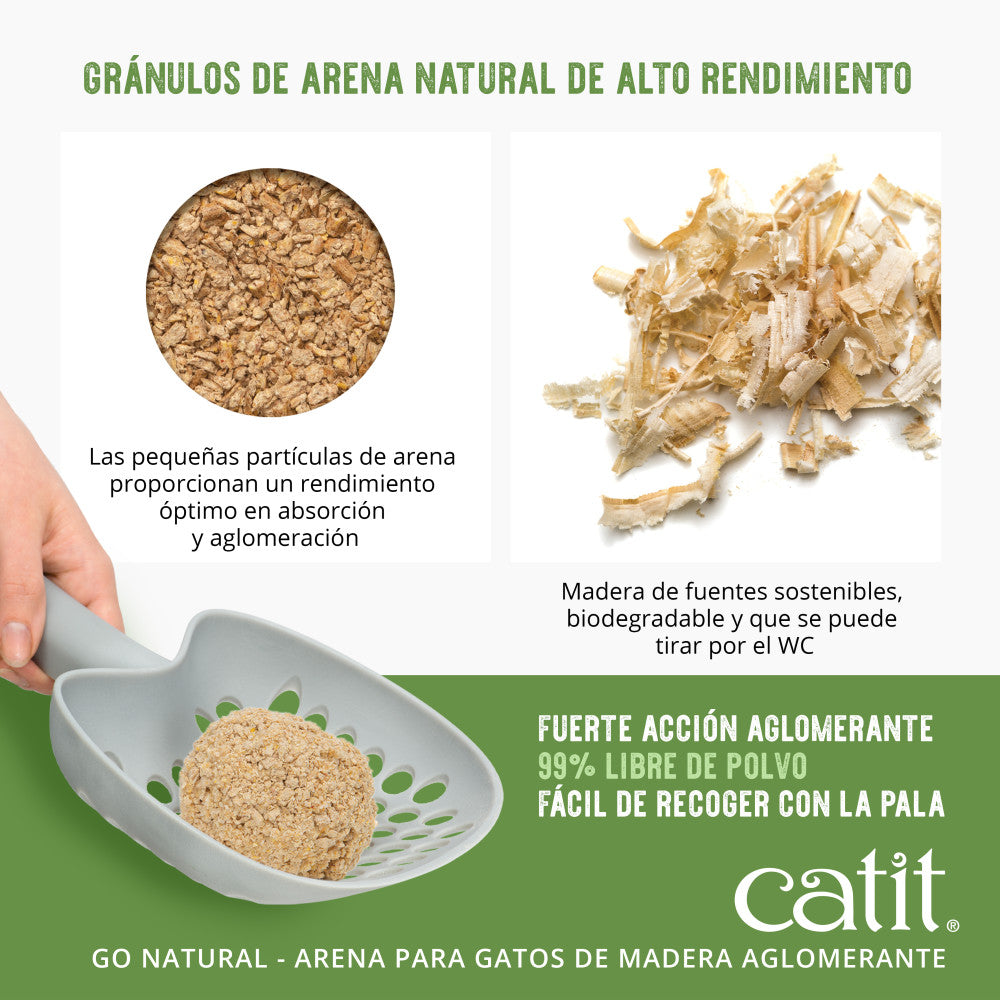 Arena para Gatos Aglomerante de Madera Go Natural
