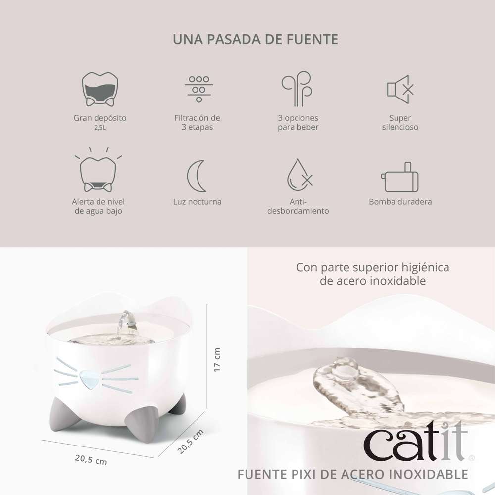 Fuente PIXI de Acero Inoxidable