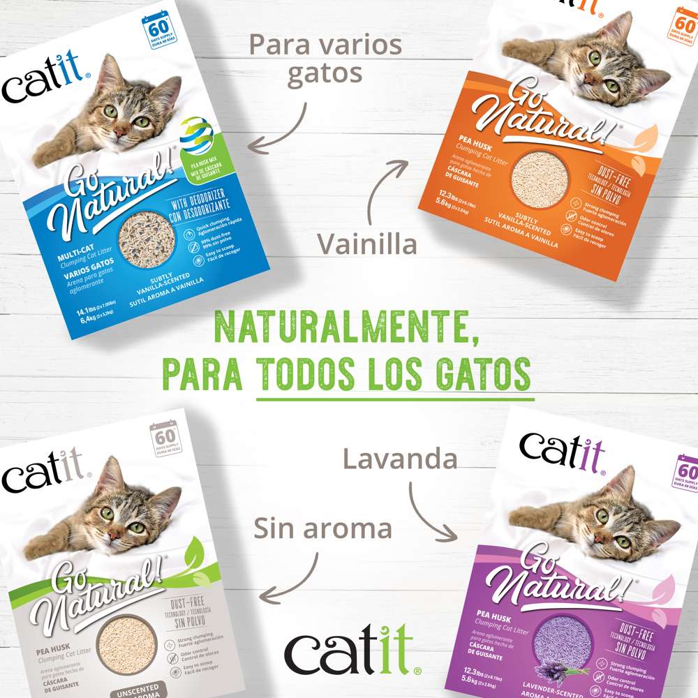 Arena para Gatos Aglomerante de Cáscara de Guisante Go Natural
