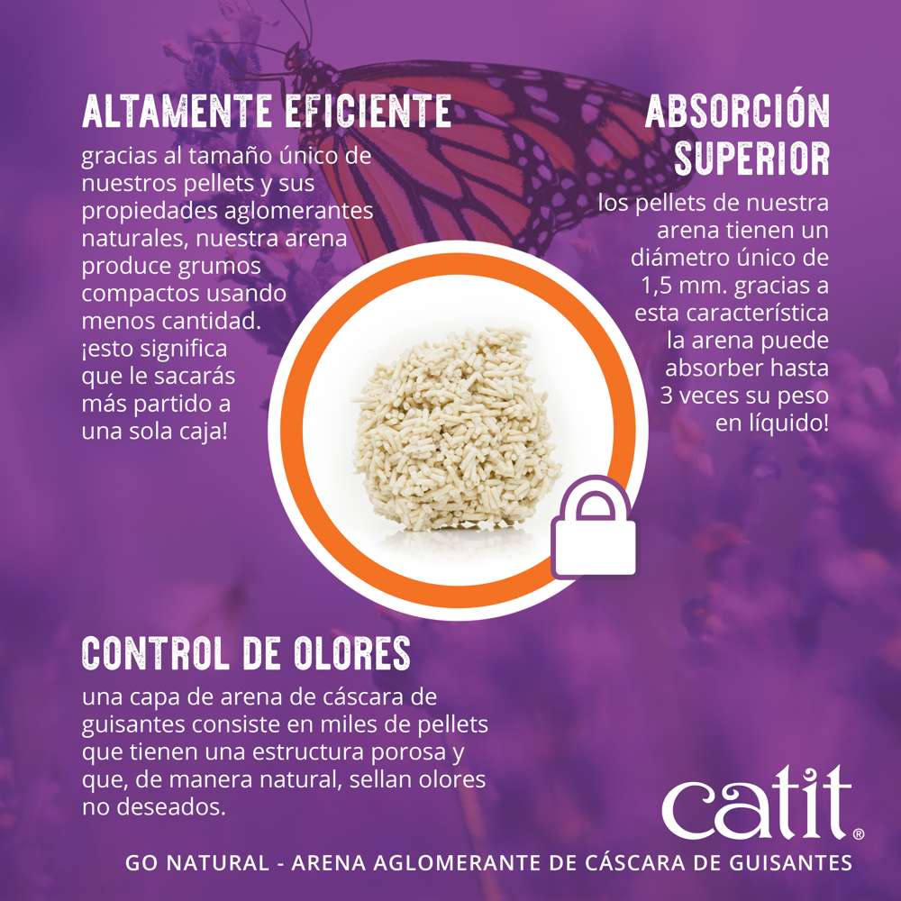 Arena para Gatos Aglomerante de Cáscara de Guisante Go Natural