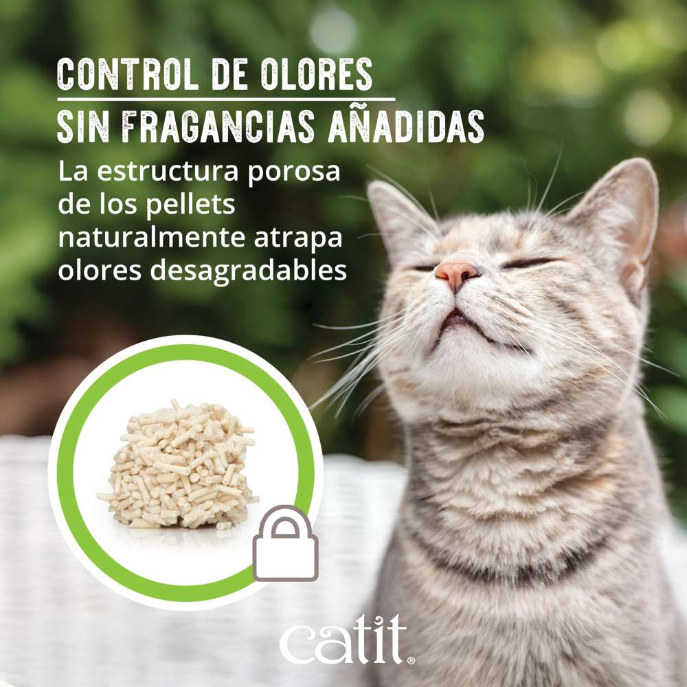 Control de olores sin fragancias añadidas con la Arena para gatos Catit Go Natural 