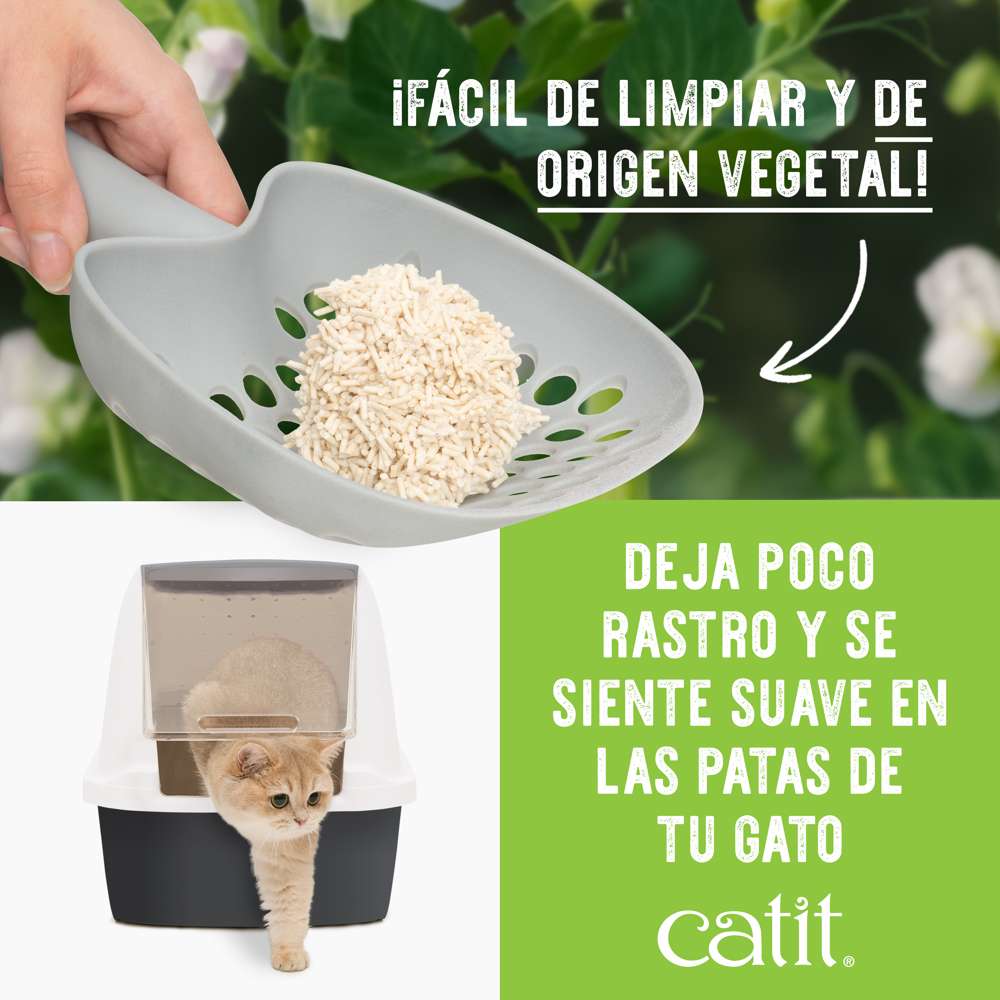 Arena para gatos de origen vegetal y fácil de limpiar, Catit Go Natural deja poco rastro