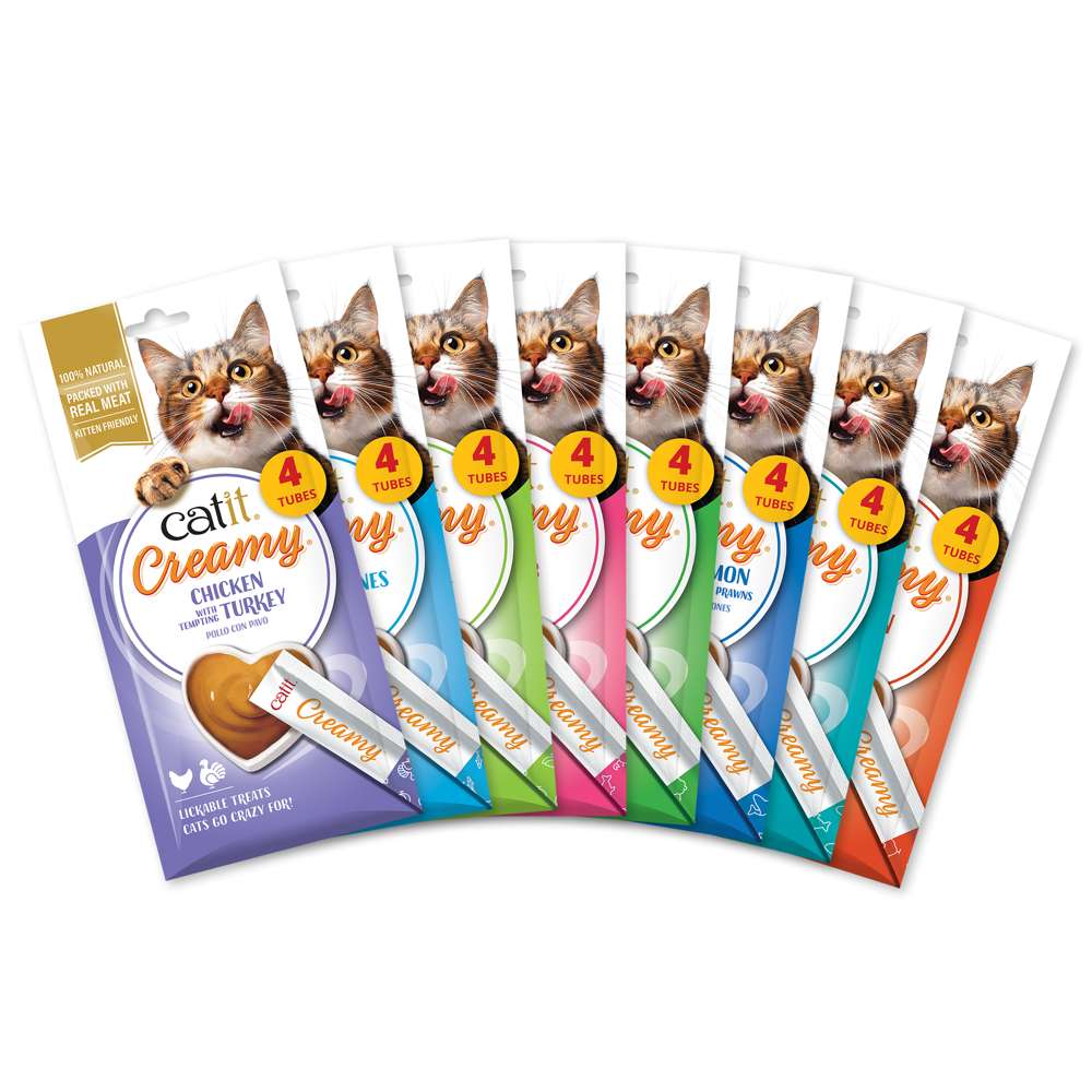 Snacks para gatos Catit Creamy – 4 Tubos