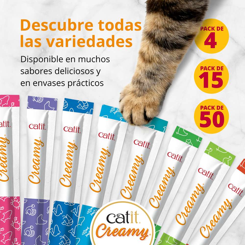 Snacks para gatos Catit Creamy – 4 Tubos