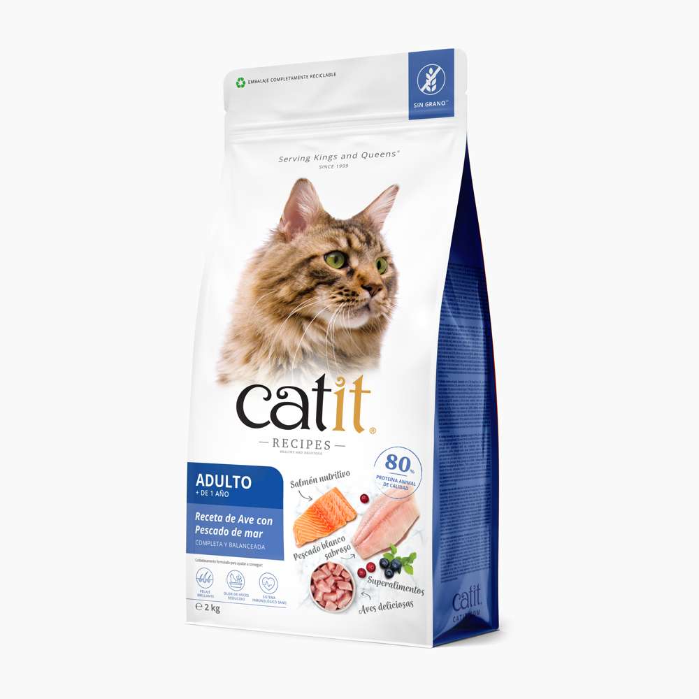 Pienso para Gatos Catit Recipes -Receta de Aves con Pescado de Mar para ADULTO