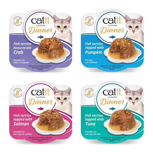 Tarrina de pescado de doble capa para gatos Catit Cuisine Dinner