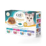 Multipack Catit Cuisine Dinner Selección de Pescado sin cereales: variedades de Atún, Salmón, Calabaza y Cangrejo.