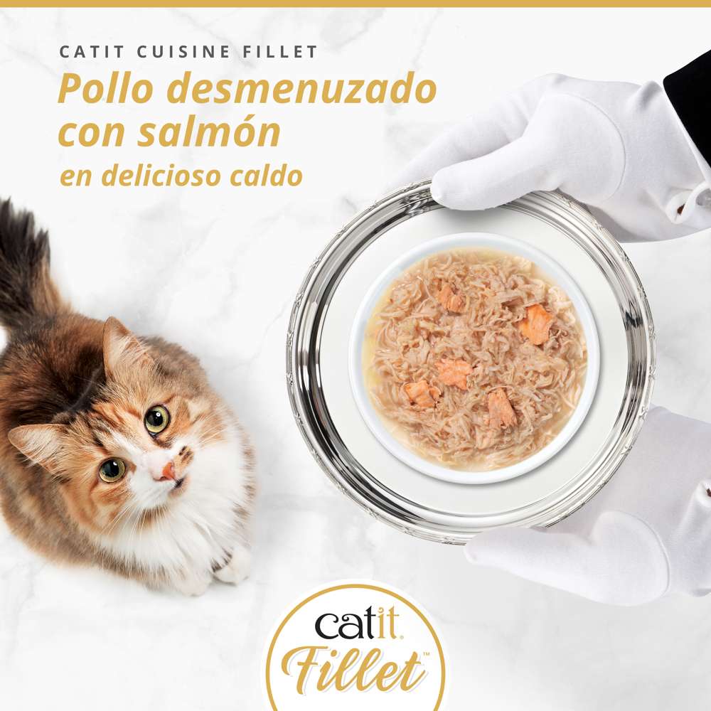 Pollo desmenuzado para gatos Catit Cuisine Fillet