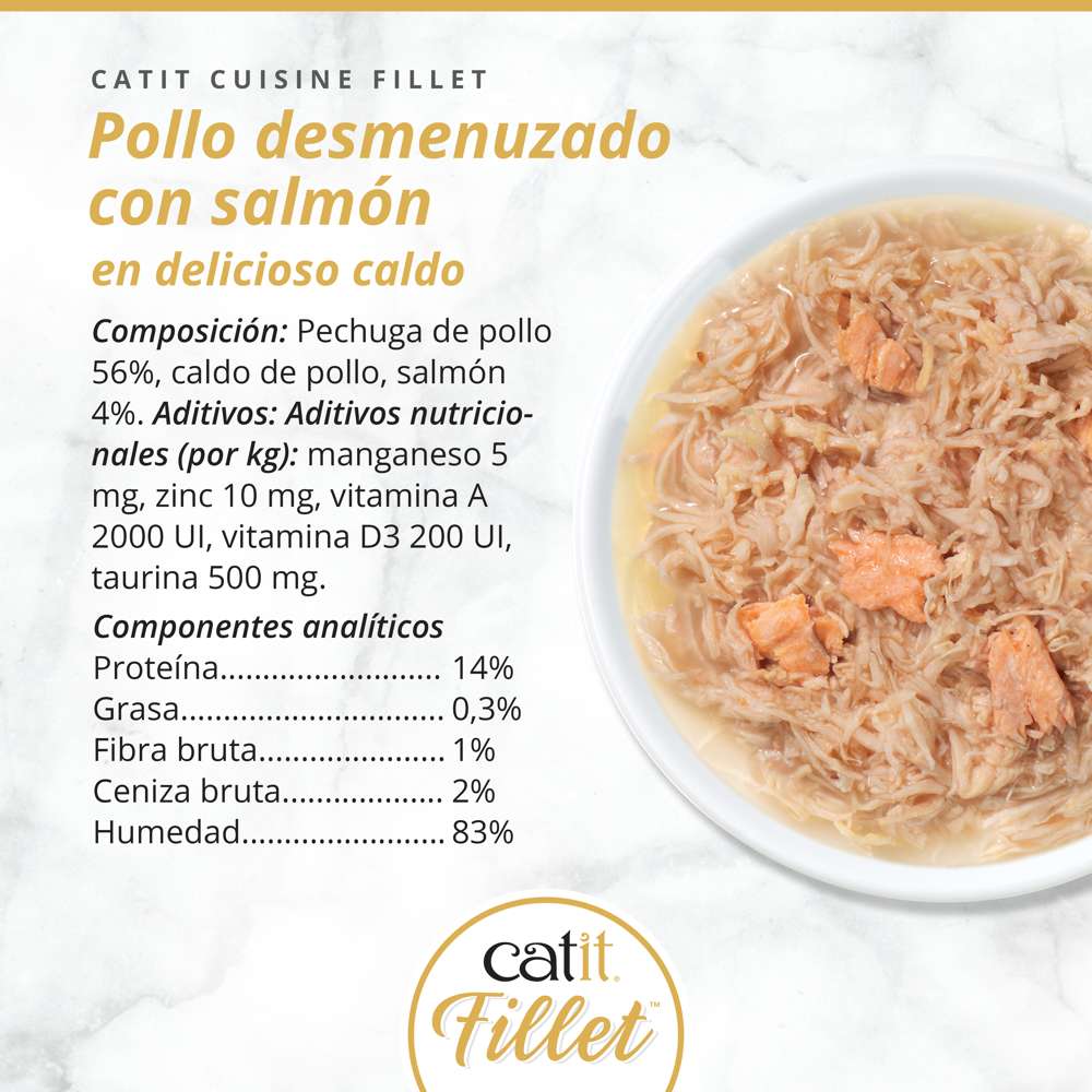 Pollo desmenuzado para gatos Catit Cuisine Fillet