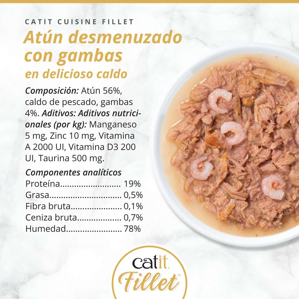 Atún desmenuzado para gatos Catit Cuisine Fillet