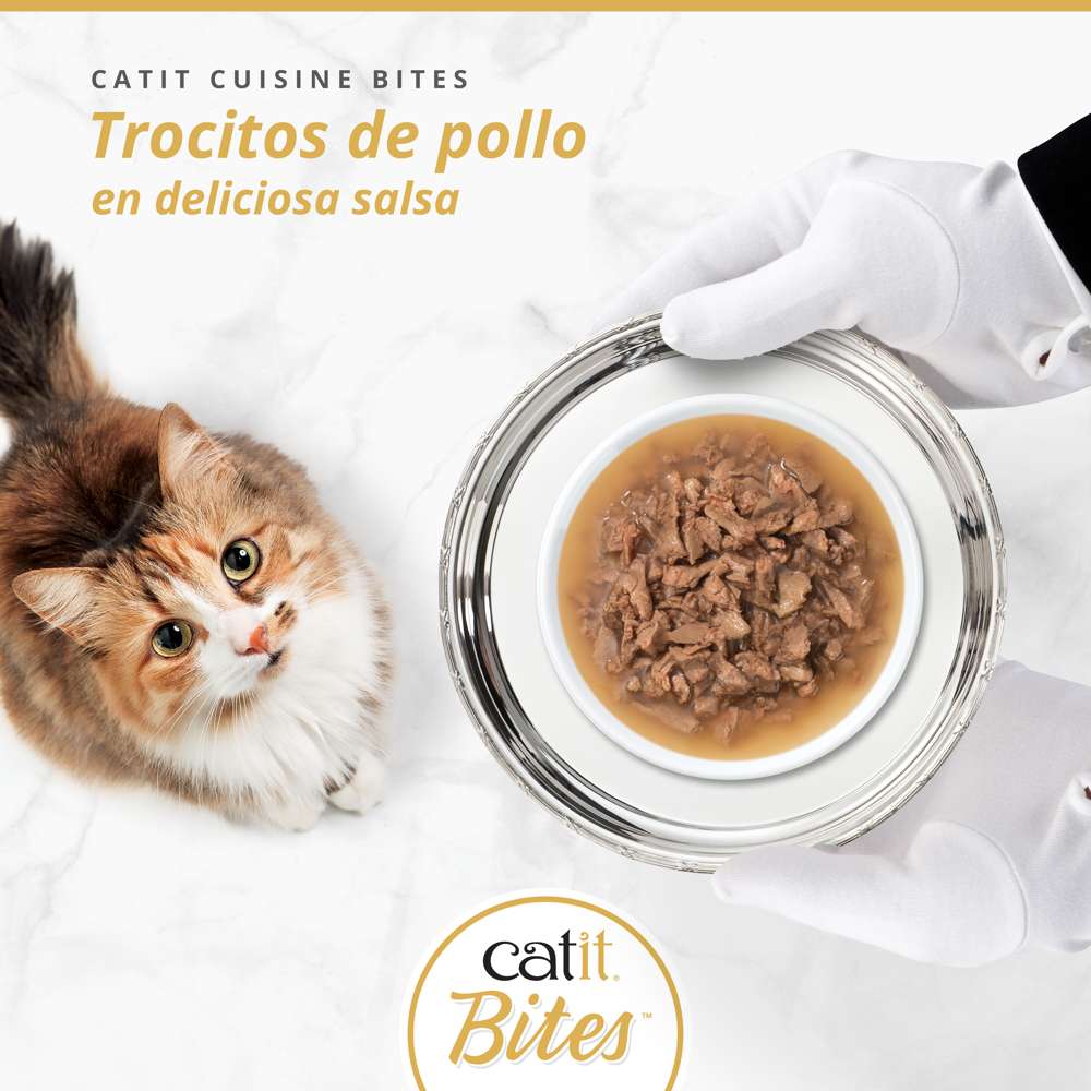 Trocitos de carne en salsa para gatos Catit Cuisine Bites