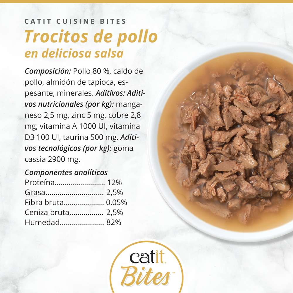 Trocitos de carne en salsa para gatos Catit Cuisine Bites