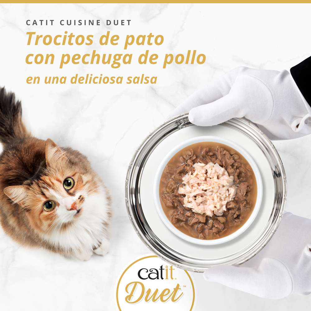 Dúo de carne con toppings para gatos Catit Cuisine Duet