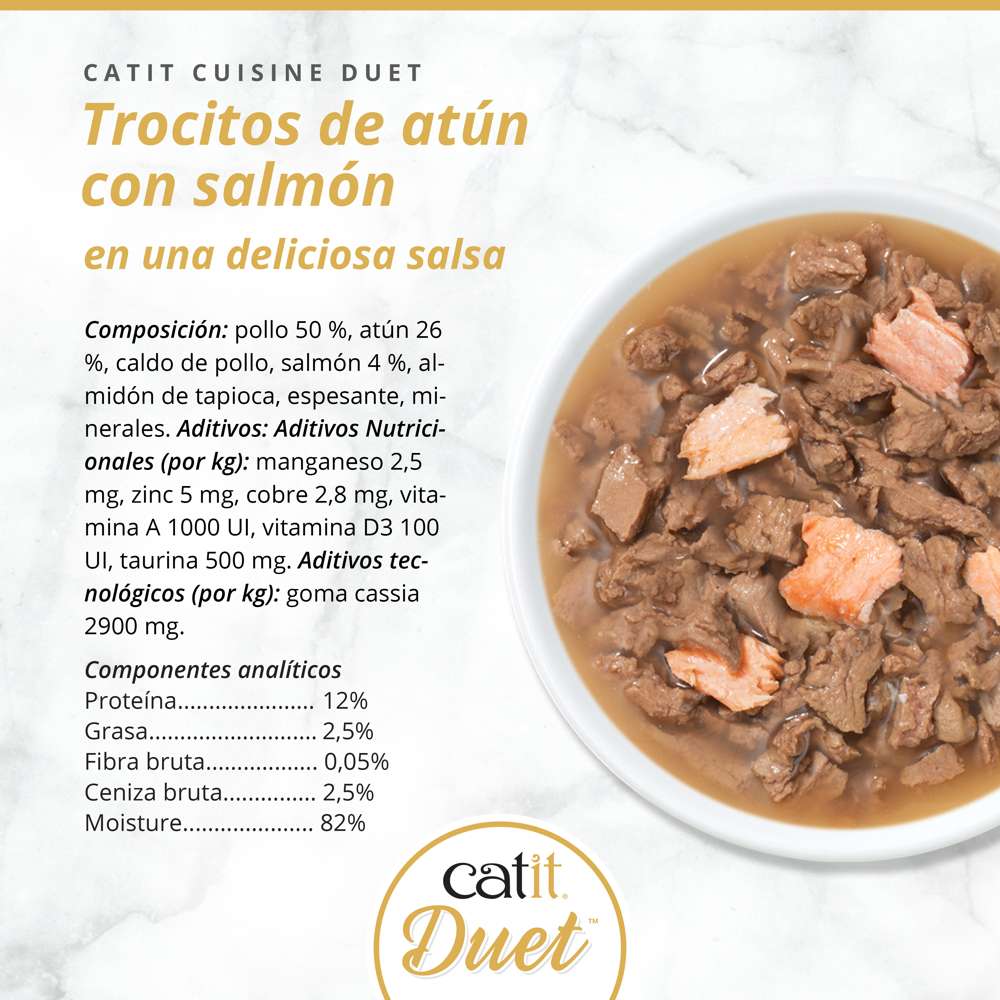 Dúo de carne con toppings para gatos Catit Cuisine Duet