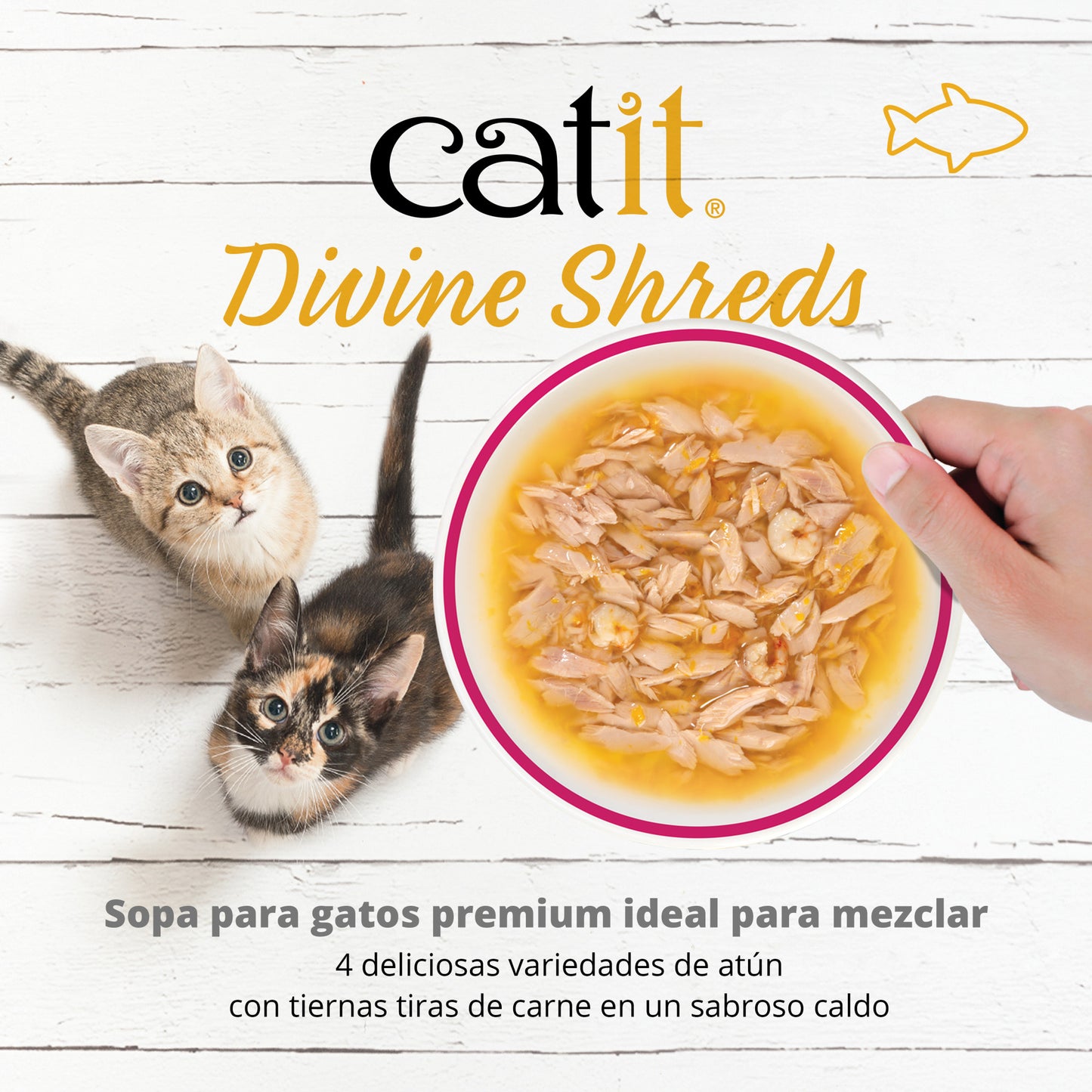 Sopa para Gatos Catit Divine Shreds - Multipack 12 unidades