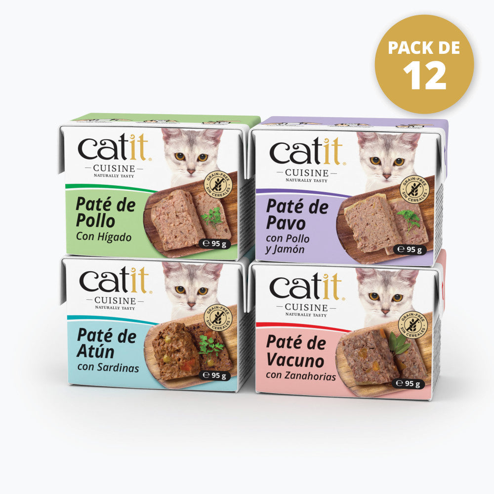 Paté para gatos Catit Cuisine - Pack de 12