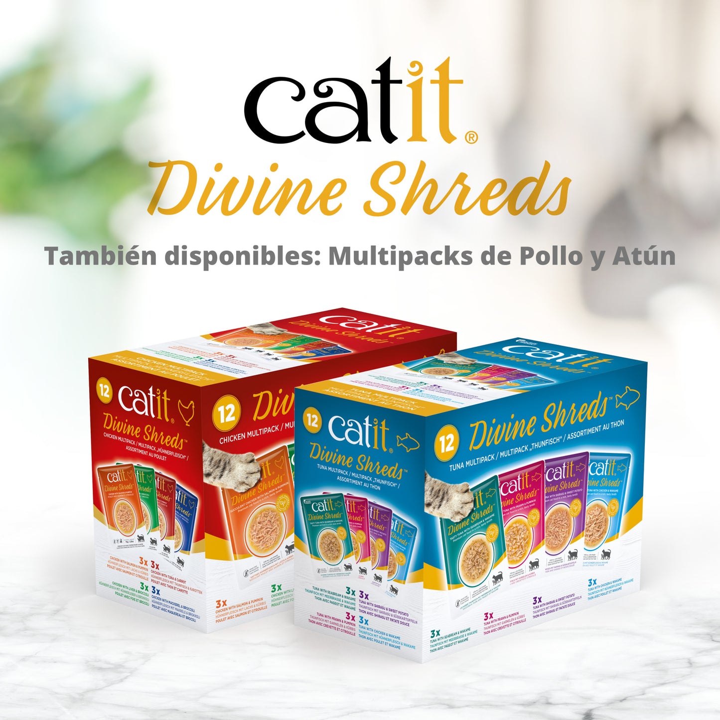 Sopa para Gatos Catit Divine Shreds - Multipack 12 unidades