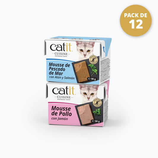 Mousse para gatos Catit Cuisine - Pack de 12