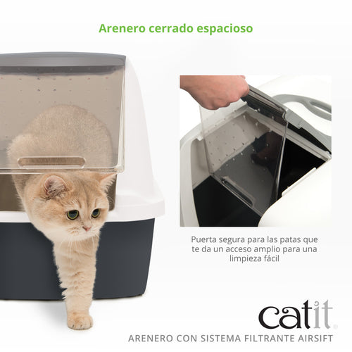 Arenero Gatos Grande - Arenero Autolimpiable para Gatos, Bandeja de Arena -  Pala Incluida, Arenero Gatos Cubierto, Cat Litter Box. (Rosa)