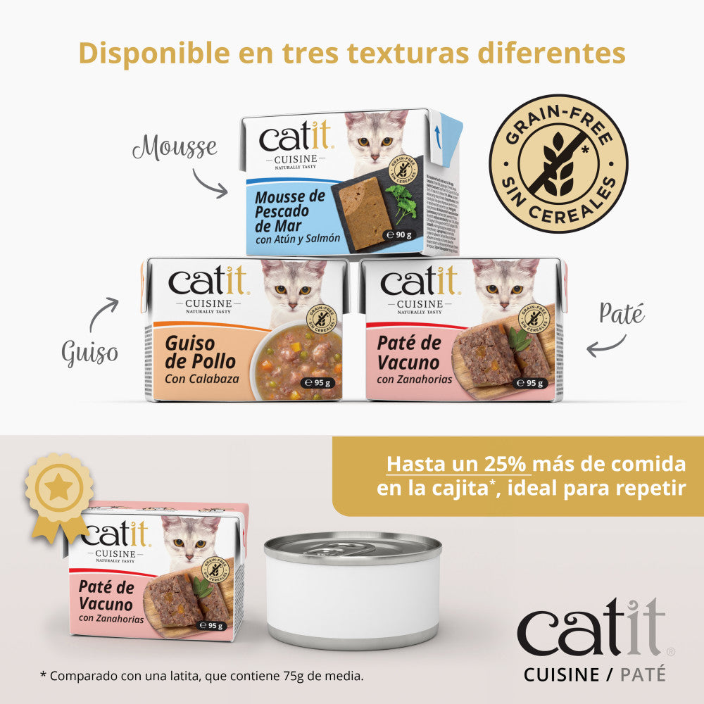 Paté para gatos Catit Cuisine - Pack de 12