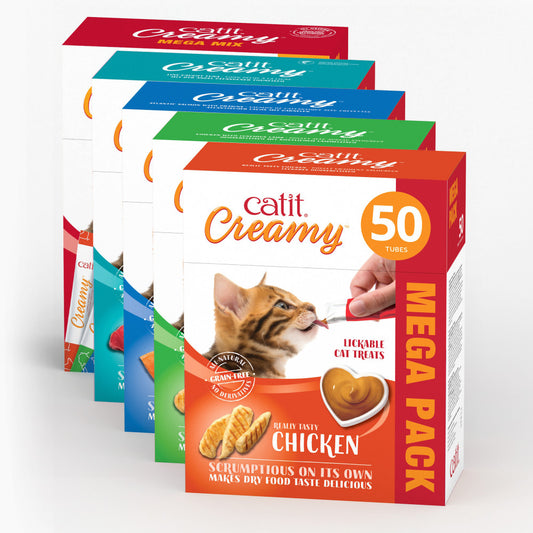 Snacks para gatos Catit Creamy – 50 Tubos